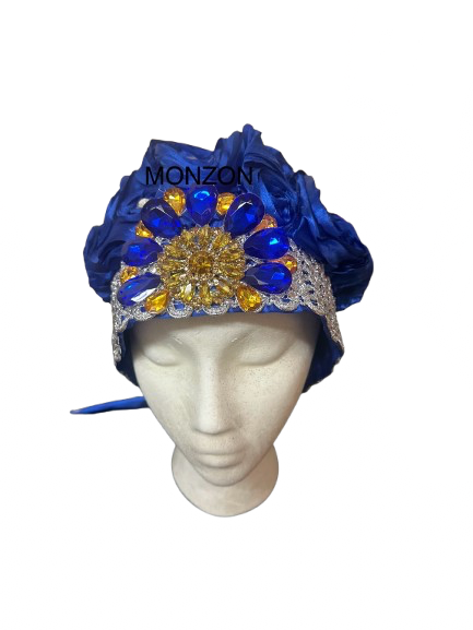 Gorro#Flores 2 Agua azul